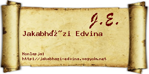 Jakabházi Edvina névjegykártya